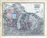 State Maps - Michigan, Wisconsin, Fayette County 1875